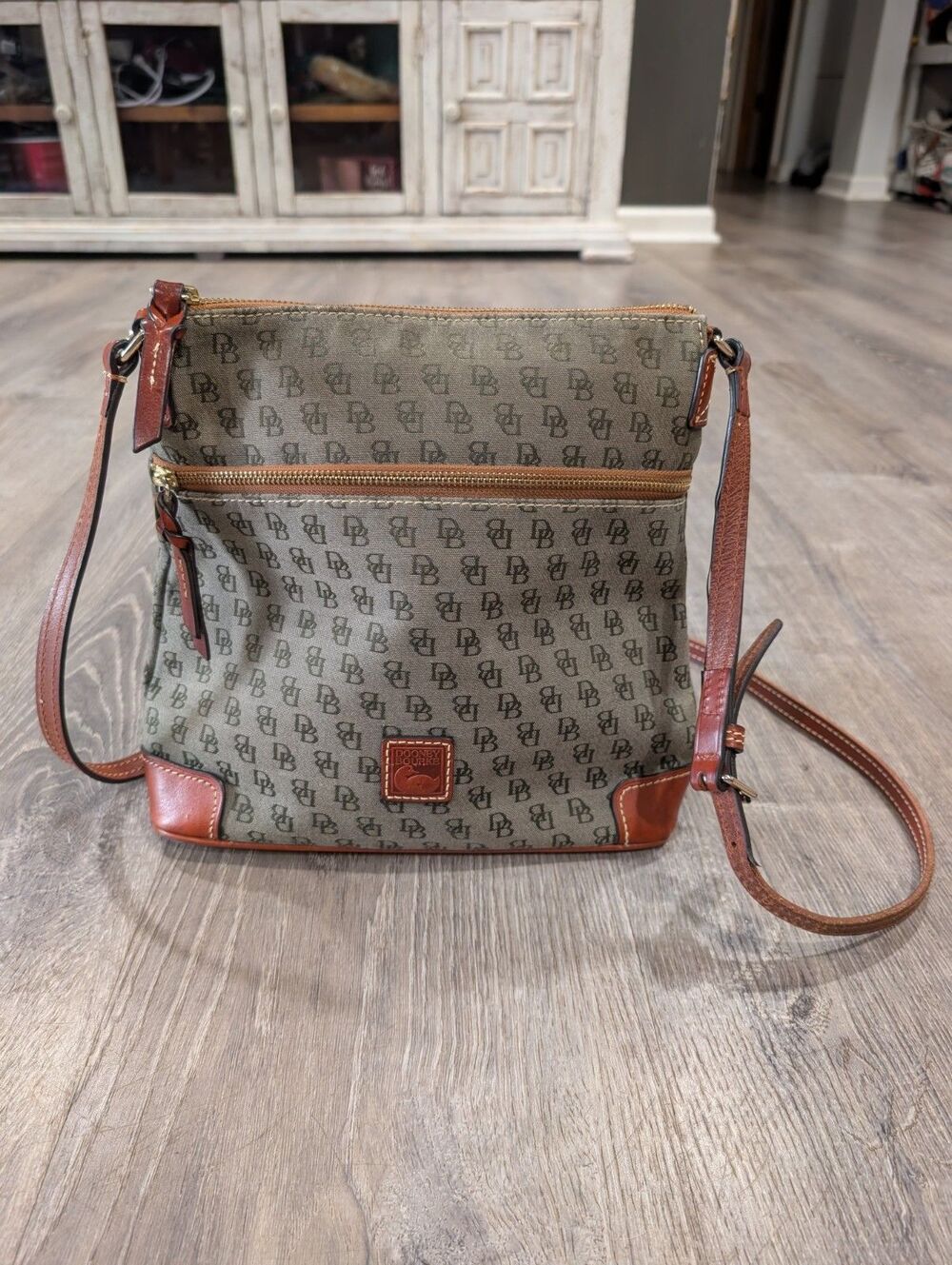 Dooney & Bourke Monogram Canvas Crossbody Purse - Vintage